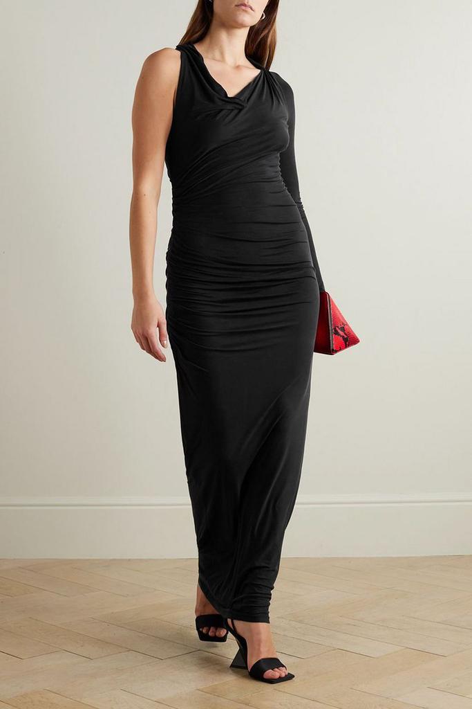 GAUGE81 Myrtia asymmetric one-sleeve ruched stretch-jersey maxi dress