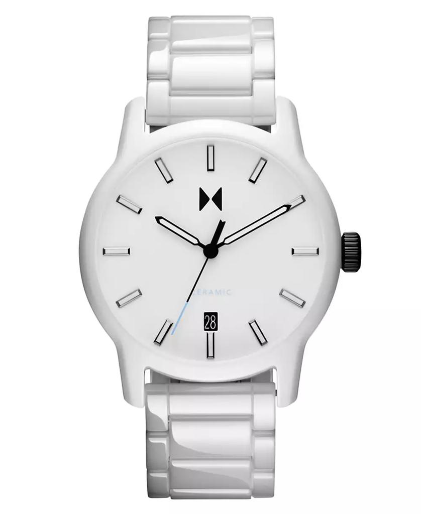 MVMT Men's Classic II White Ceramic Bracelet Watch ,44mm