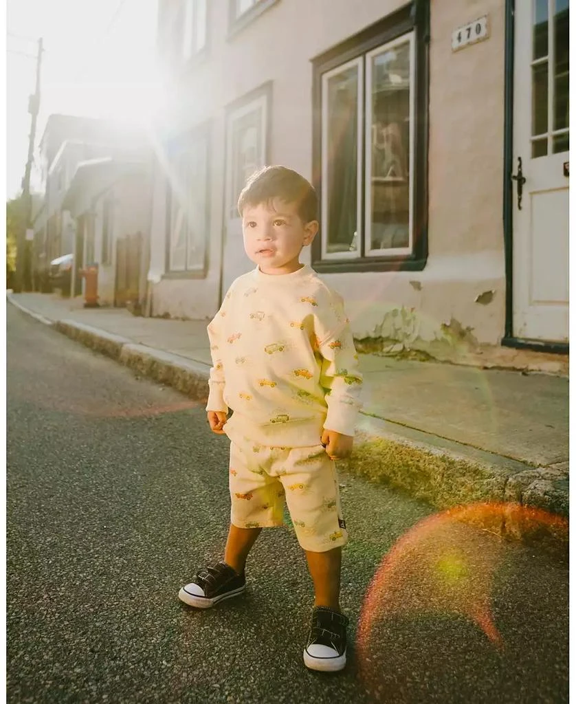 Deux par Deux Big Boys French Terry Shorts Beige Jeep Print 2