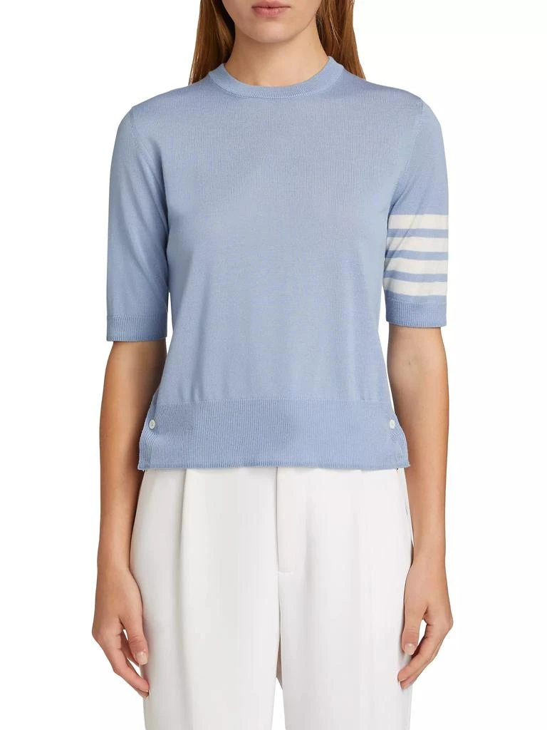 Thom Browne Wool Short-Sleeve Knit Top 2