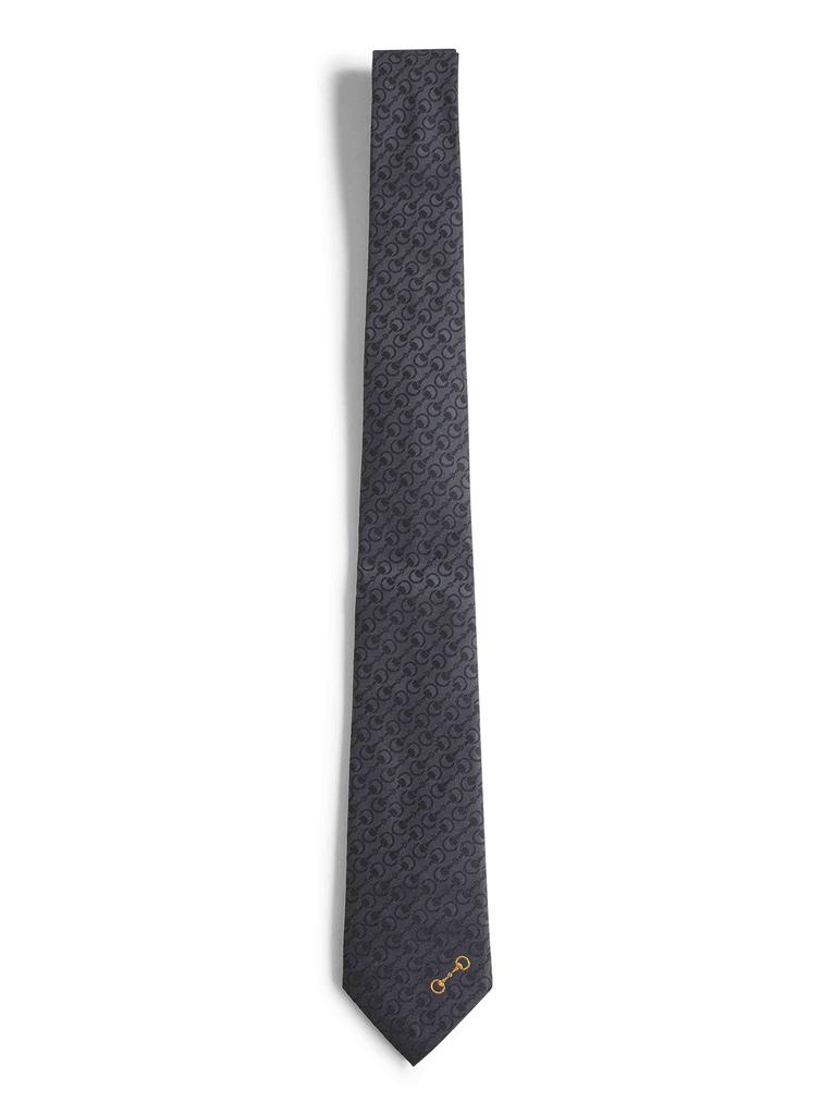Gucci GUCCI | Black Horsebit silk jacquard tie | Man | PZ
