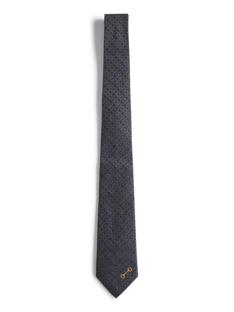 Gucci GUCCI | Black Horsebit silk jacquard tie | Man | PZ 1