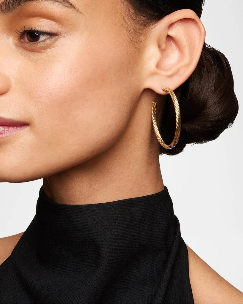 David Yurman Cablespira Hoop Earrings in 18K Gold, 1.5"L 6