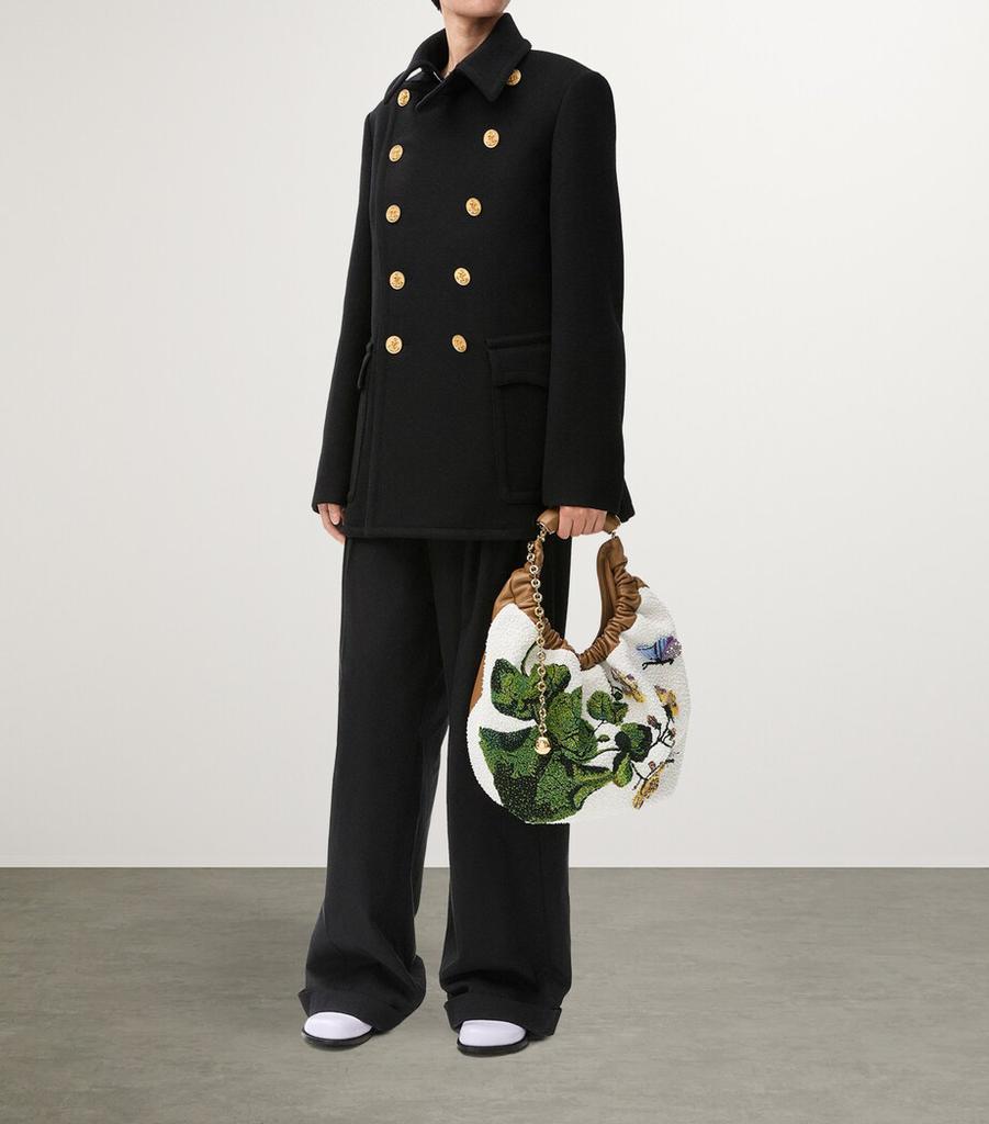 コート Loewe Wool And Cashmere Long Coat Double-breasted coat in cashmere Grey - LOEWE