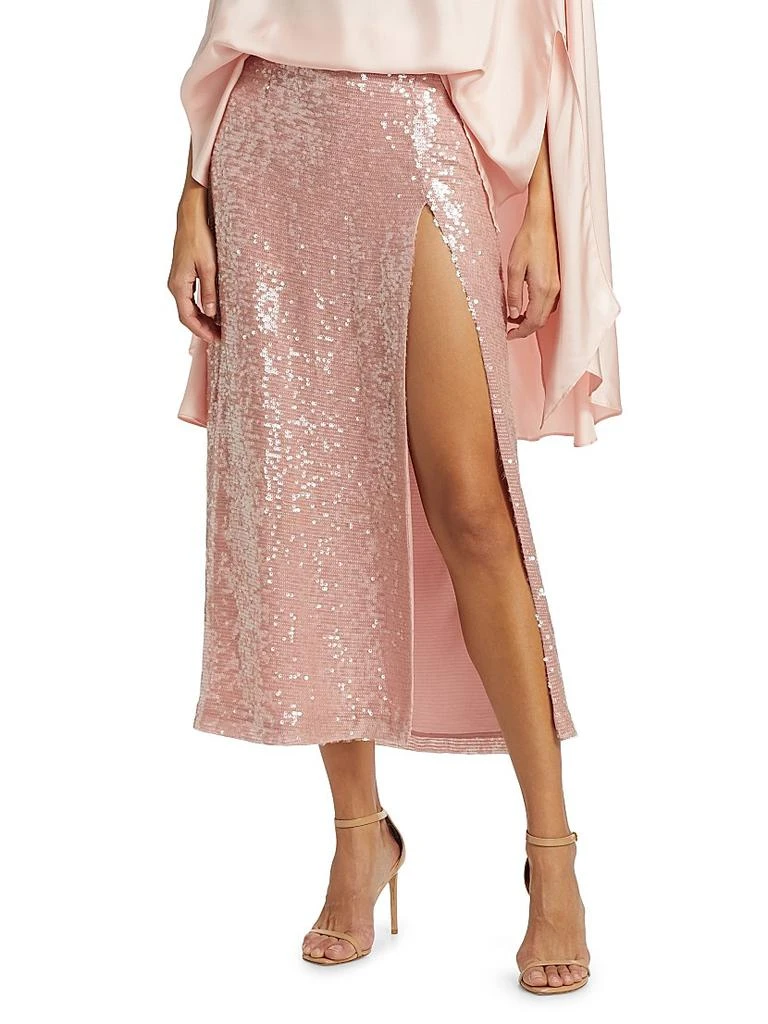 LAPOINTE Sequined High-Slit Maxi-Skirt 3