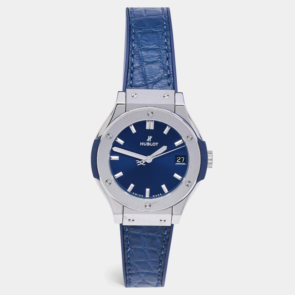 Hublot Hublot Blue Titanium Rubber Classic Fusion 581.NX.7170.LR Women's Wristwatch 33 mm