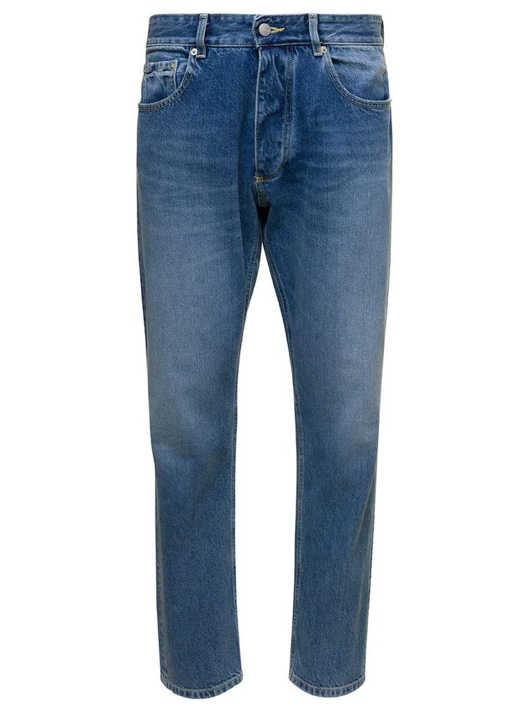 Icon Denim 'Kanye' Blue 5-Pocket Jeans With Logo Patch In Cotton Denim Man 1