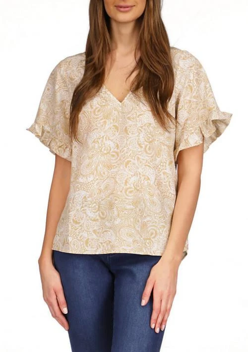 Michael Kors Michael Kors Womens Flutter Sleeve Top 1