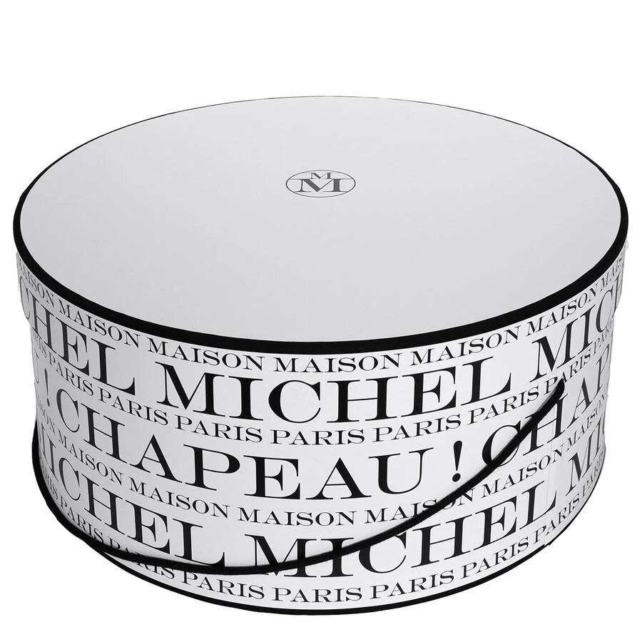 MAISON MICHEL White Recyclable Black Short Hat Box 1