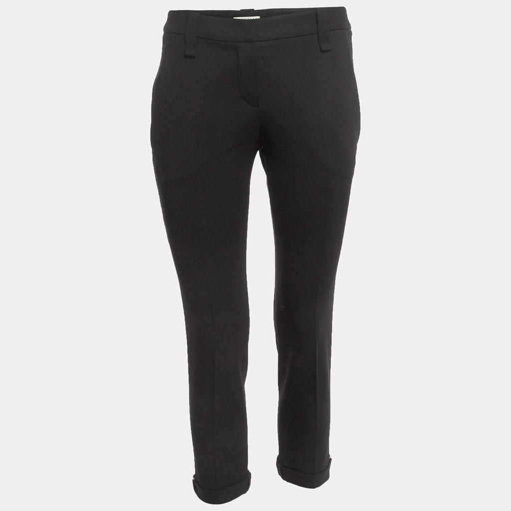 Brunello Cucinelli Brunello Cucinelli Black Wool Cropped Trousers S