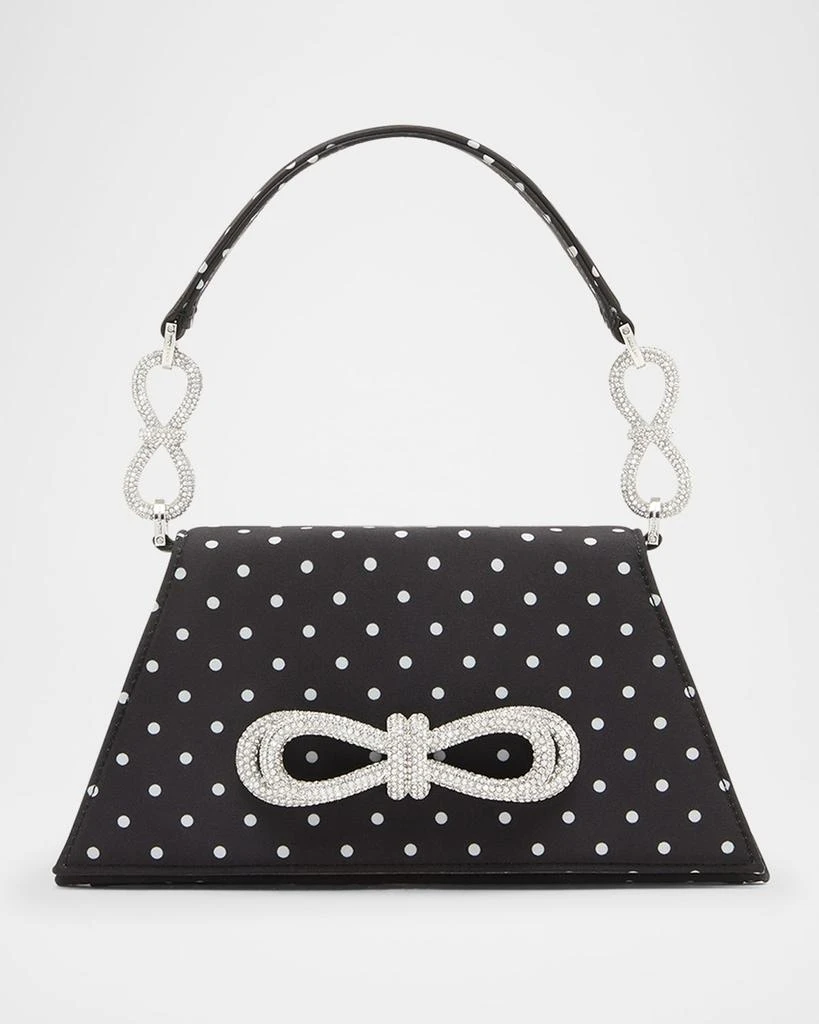 Mach & Mach Samantha Bow Polka Dot Satin Top-Handle Bag 1