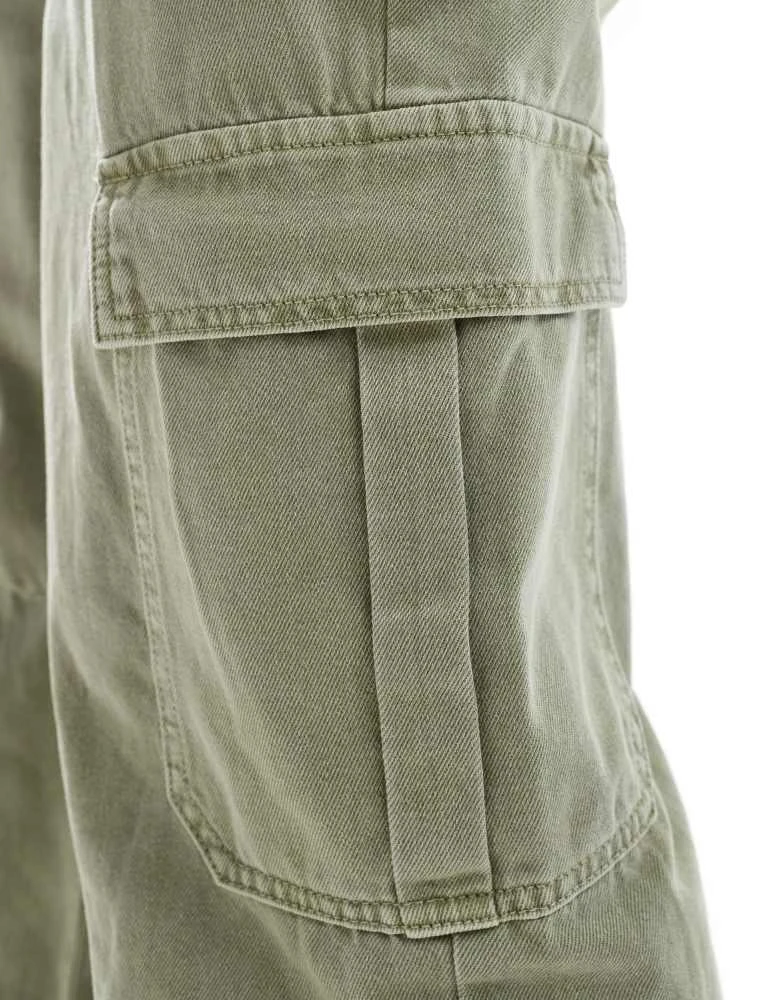 ASOS ASOS DESIGN cargo jean in washed khaki 3