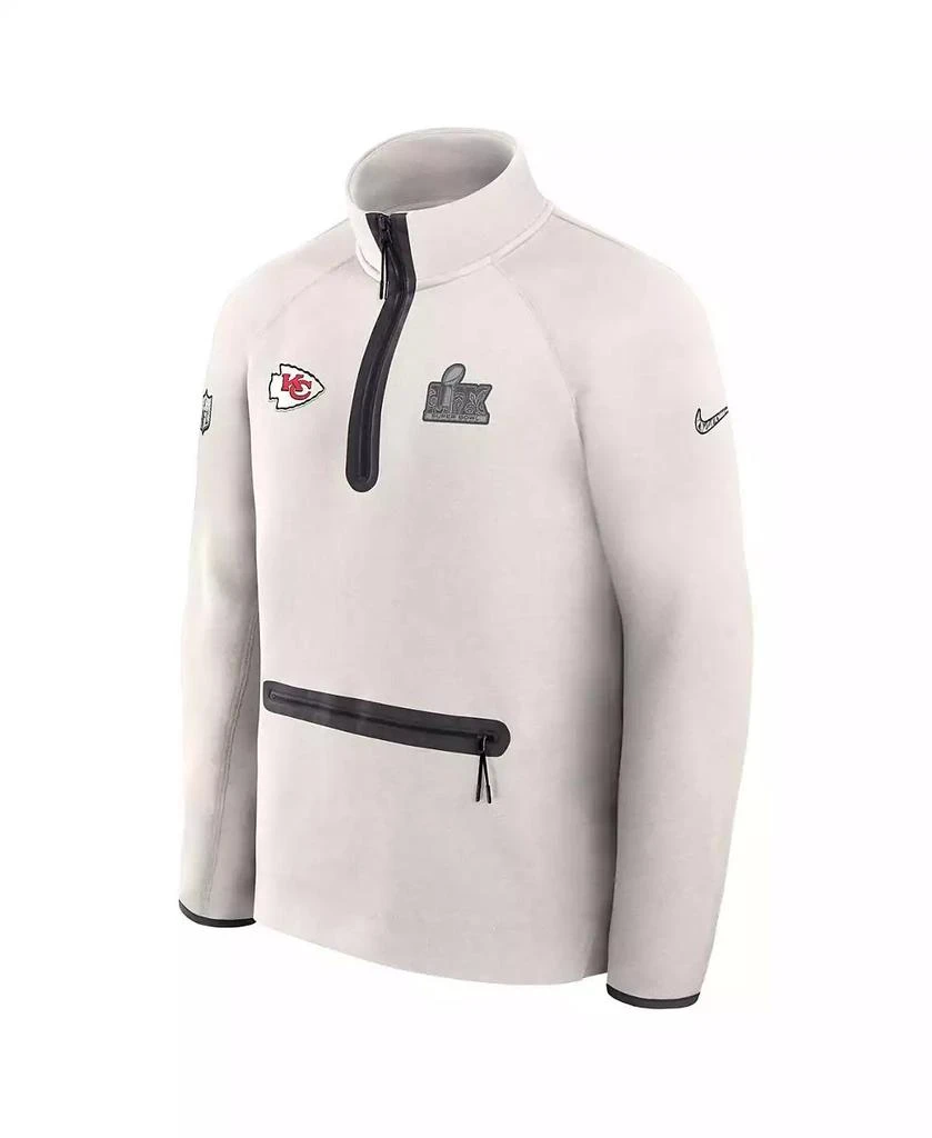 NIKE Men's Cream Kansas City Chiefs Super Bowl LIX Opening Night Tech Fleece Half-Zip Top 2