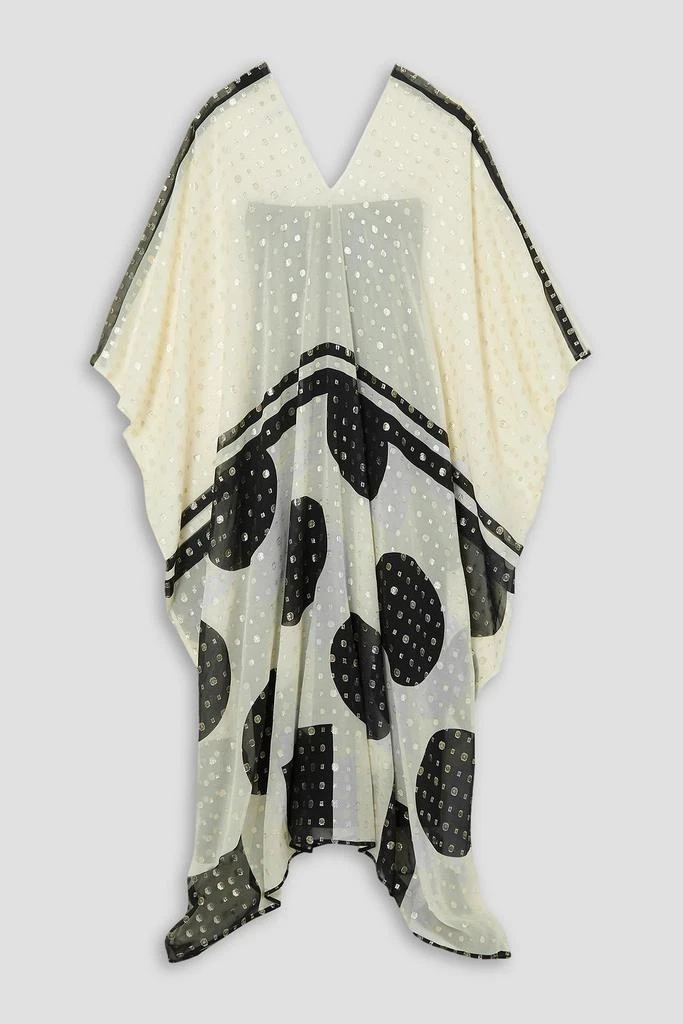 LOUISA PARRIS The Lux printed fil coupé silk-blend georgette kaftan 1