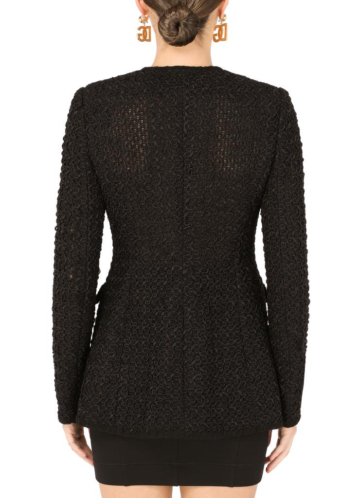 ジャケット Dolce & Gabbana Tweed single-breasted jacket Single-breasted tweed jacket in Black for Women