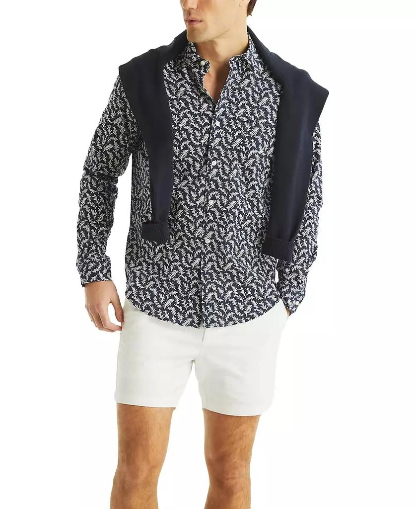Nautica Men's Long Sleeve Button-Front Leaf Print Shirt 4