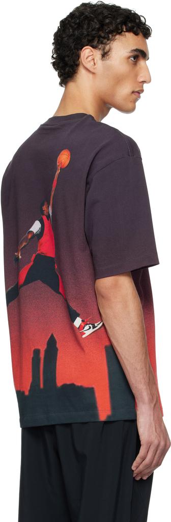 red and purple jordan shirt
