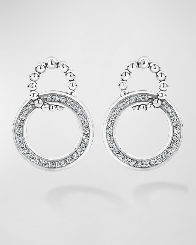 LAGOS Diamond Circle and Caviar Beaded Circle Earrings