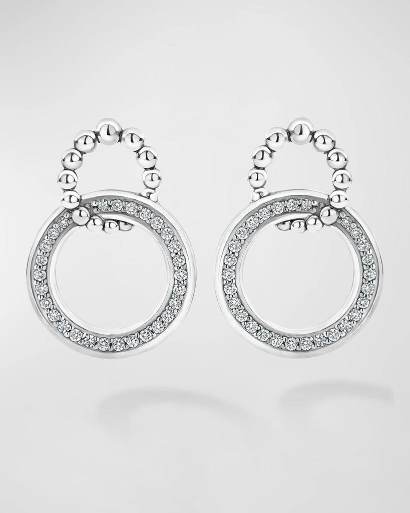 LAGOS Diamond Circle and Caviar Beaded Circle Earrings 1