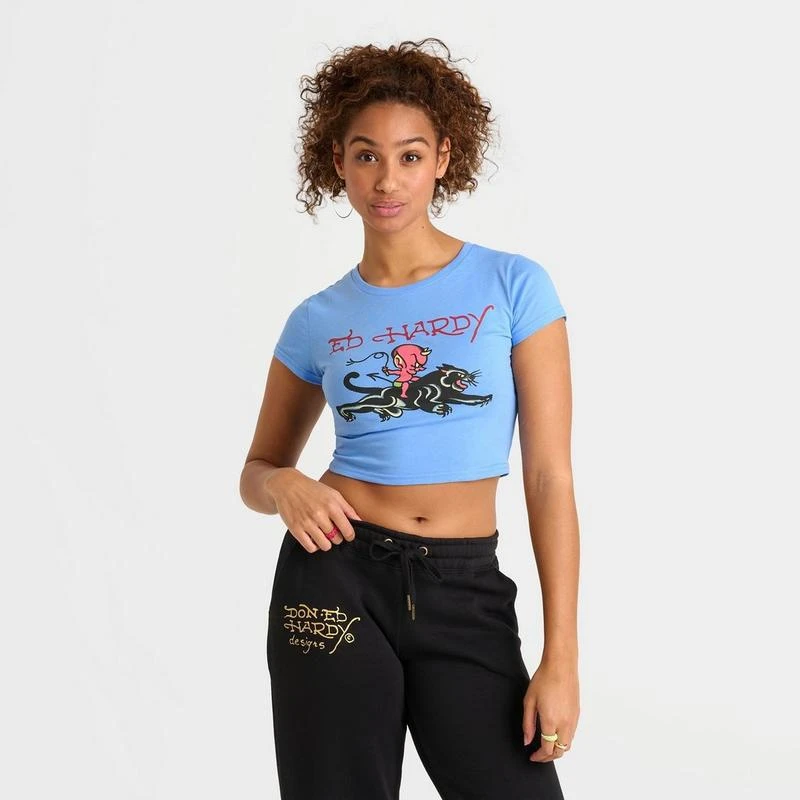 Ed Hardy Women
s Ed Hardy Devil Panther Baby T-Shirt 3