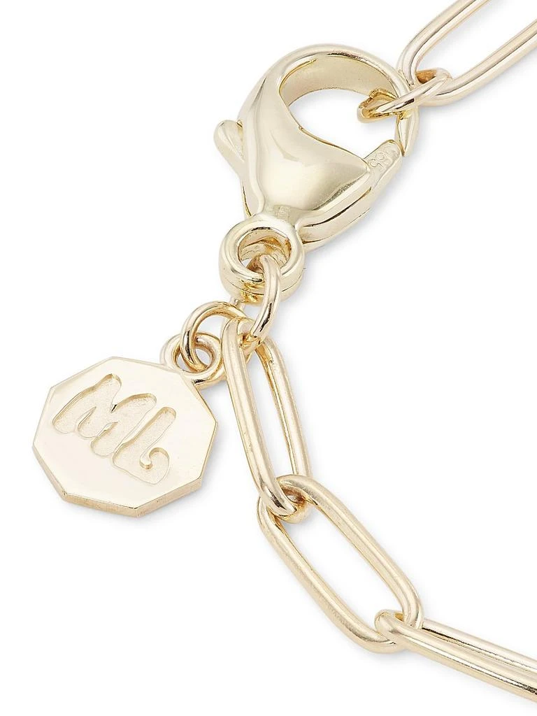 Marlo Laz Je Porte Bonheur 14K Yellow Gold, Tanzanite & Enamel Paper Clip Chain Bracelet 3