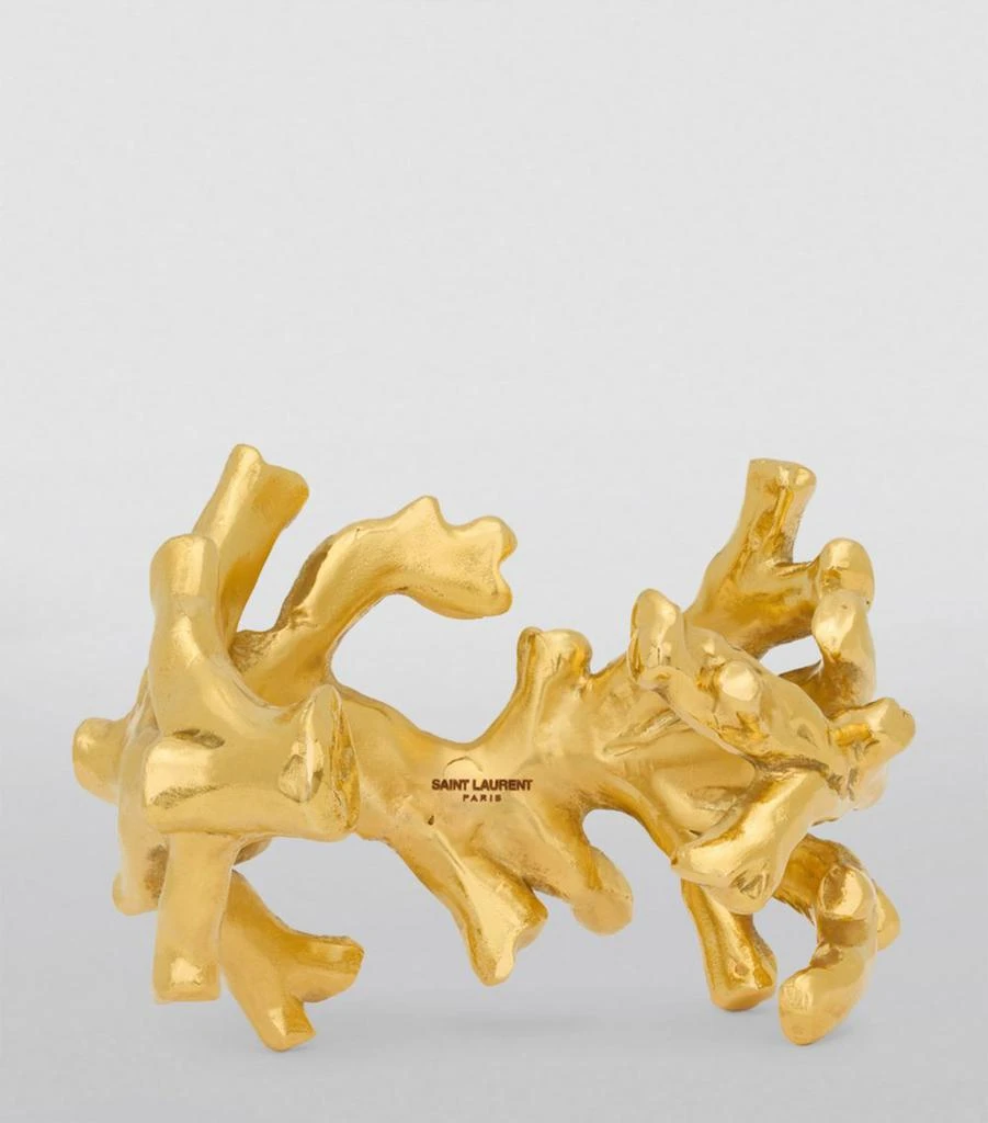 Saint Laurent Gold-Tone Coral Cuff Bracelet 3