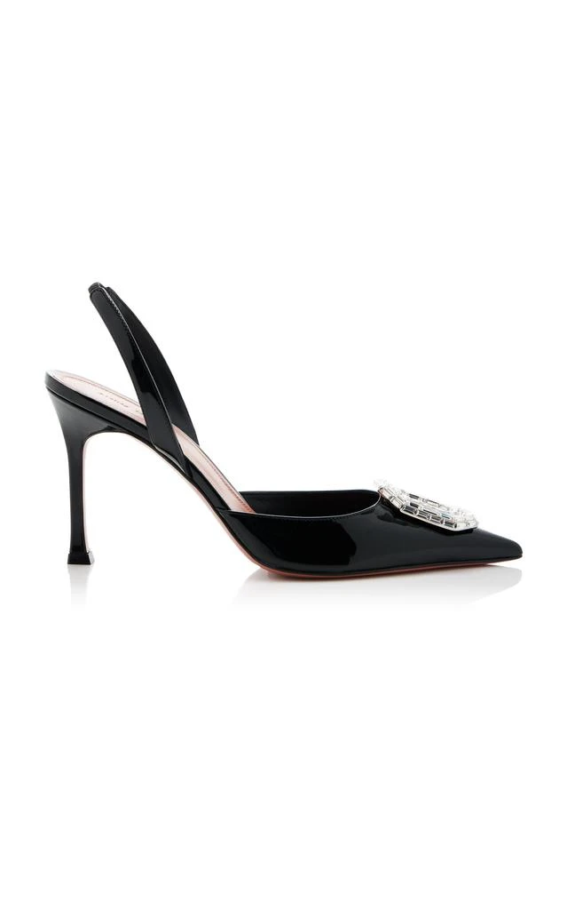 Amina Muaddi Amina Muaddi - Camelia Patent Leather Slingback Pumps - Black - IT 41 - Moda Operandi 1