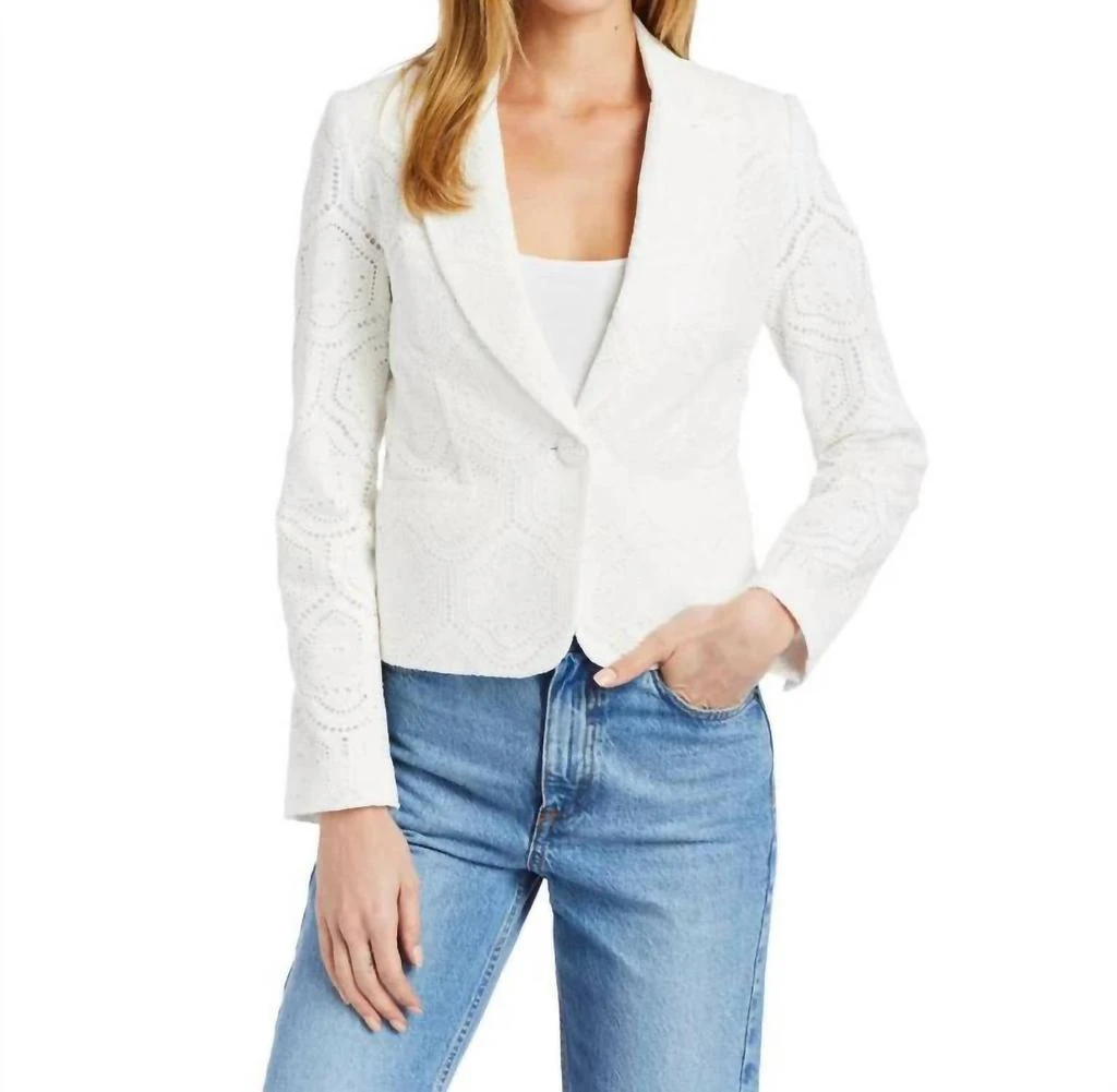 Drew Milo Lace Blazer In White