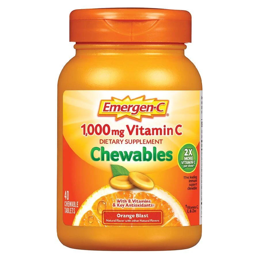 Emergen-C Immune Support Chewable Tablet with 1000 mg Vitamin C & B Vitamins Orange Blast 3