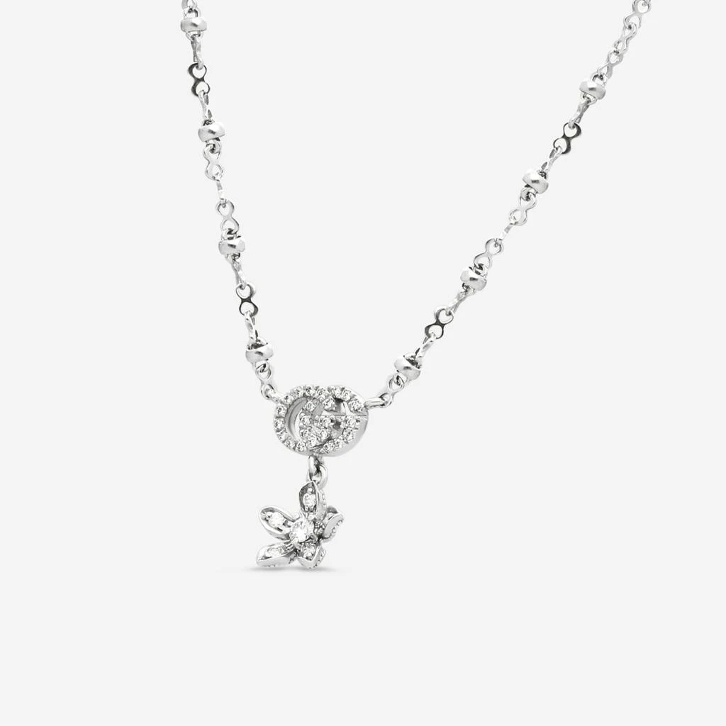Gucci Gucci Flora 18K White Gold Diamond Pendant Necklace YBB58184200100U-copy 2