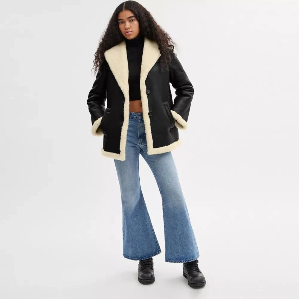 Coach Shawl Collar Shearling Coat 3
