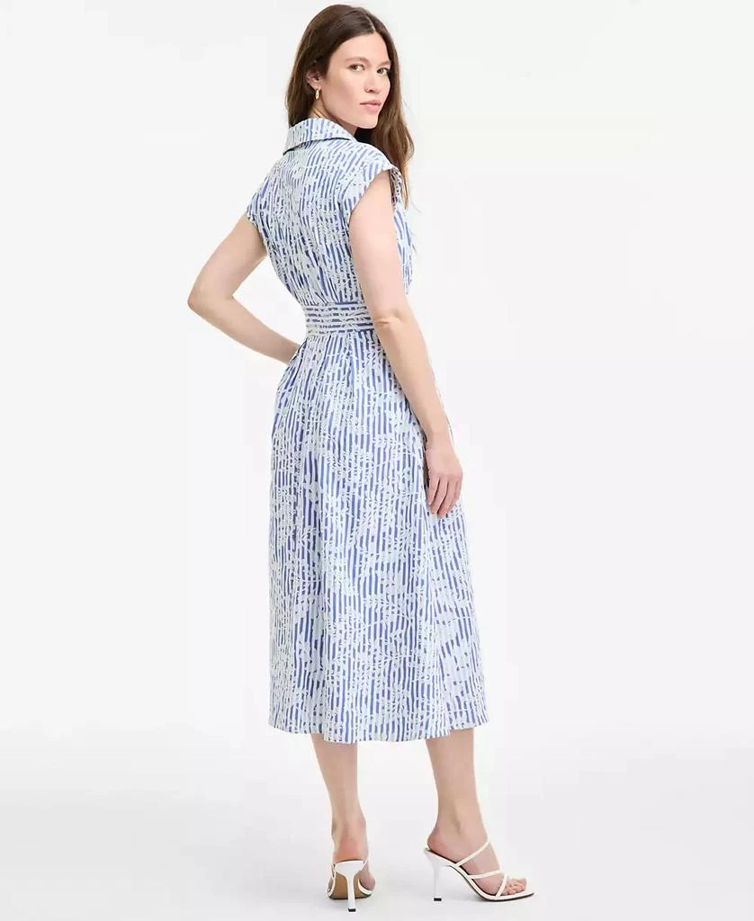 Kensie Women's Striped Floral-Embroidered Midi Dress 5