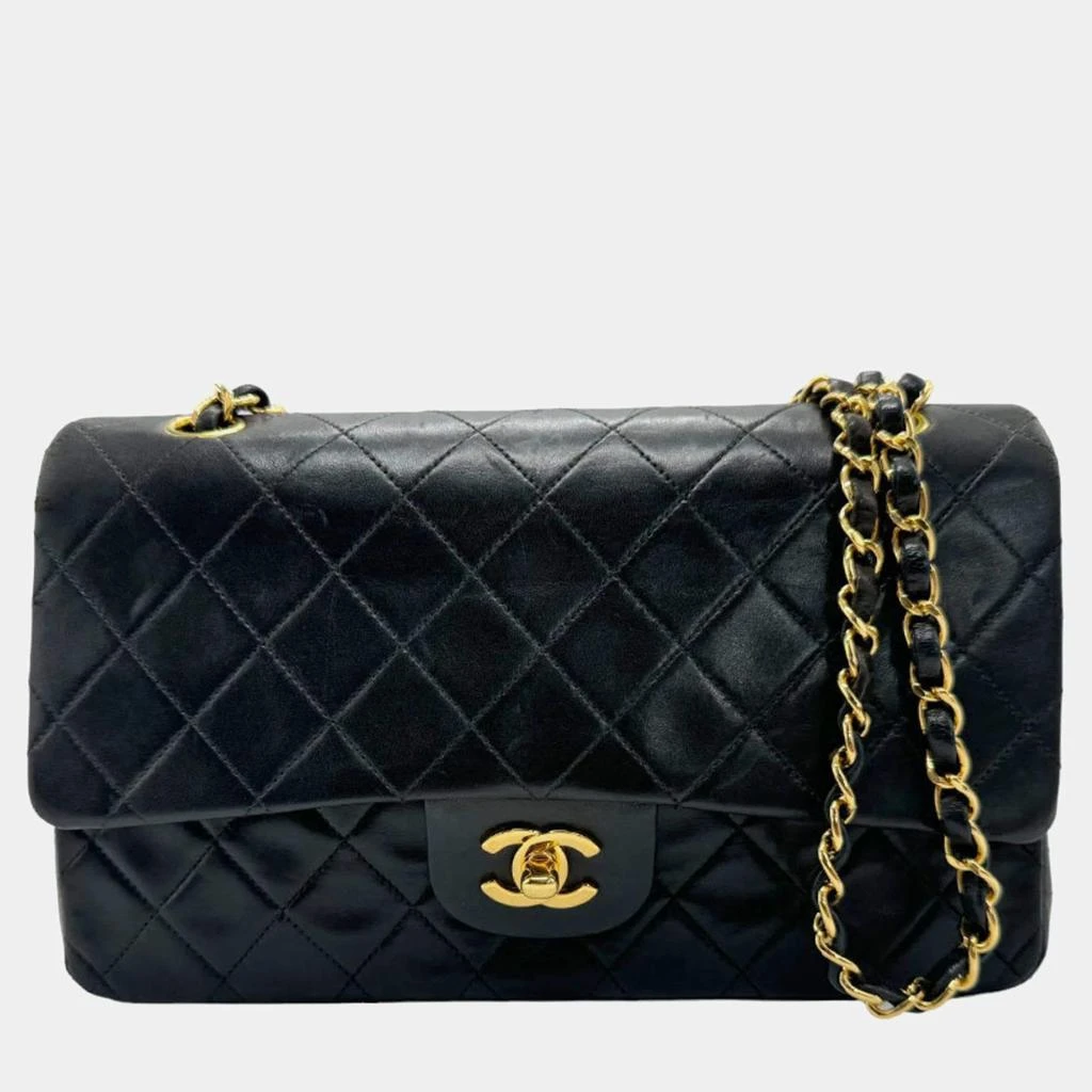Chanel Chanel Black Leather Medium Classic Double Flap Shoulder Bag 1