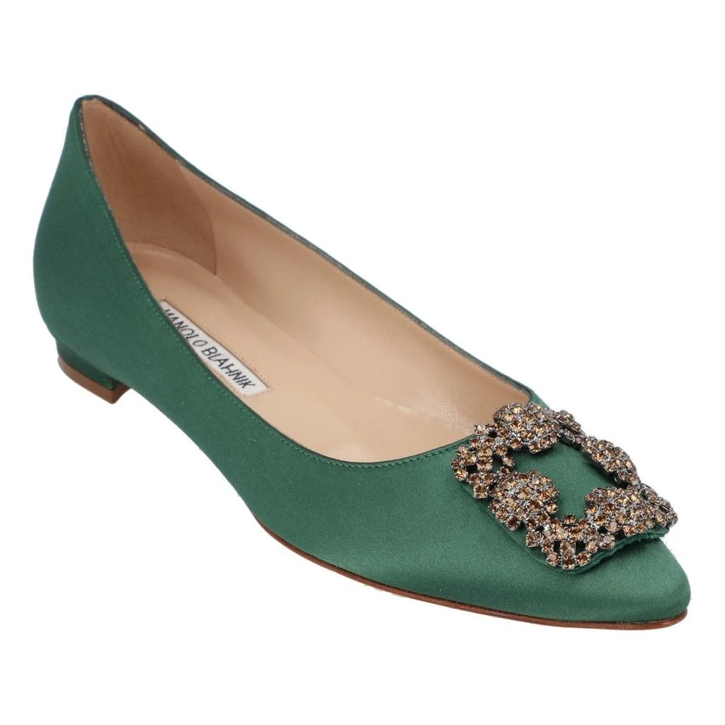 Manolo Blahnik Hangisi Flat Green 2