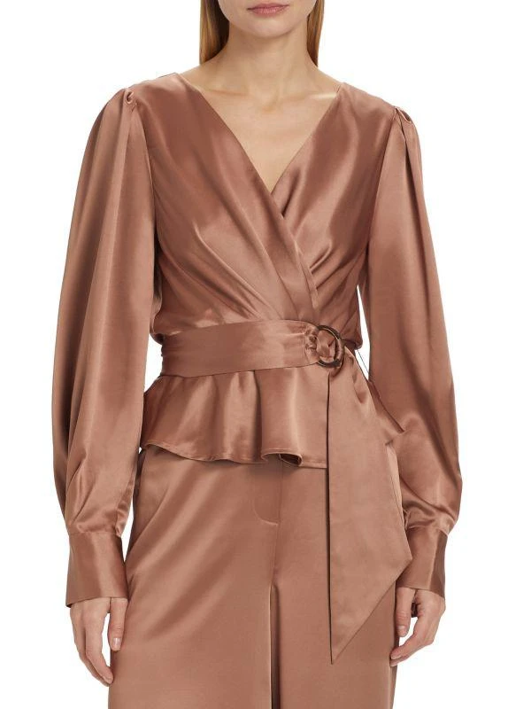 Alice by Temperley Remi Satin Wrap Blouse 1