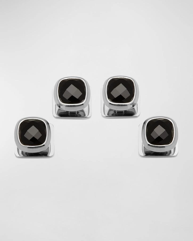 Cufflinks Inc. Men's Faceted Onyx Cushion Studs 1