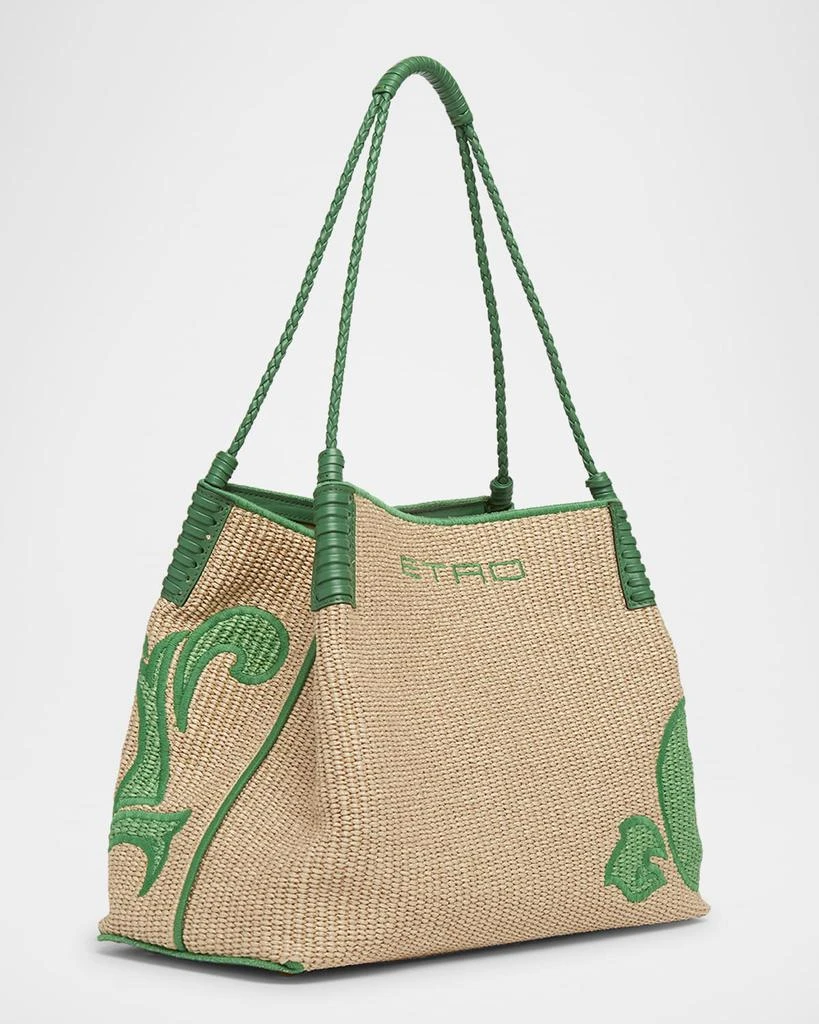 ETRO Libra Raffia & Leather Shoulder Bag 3