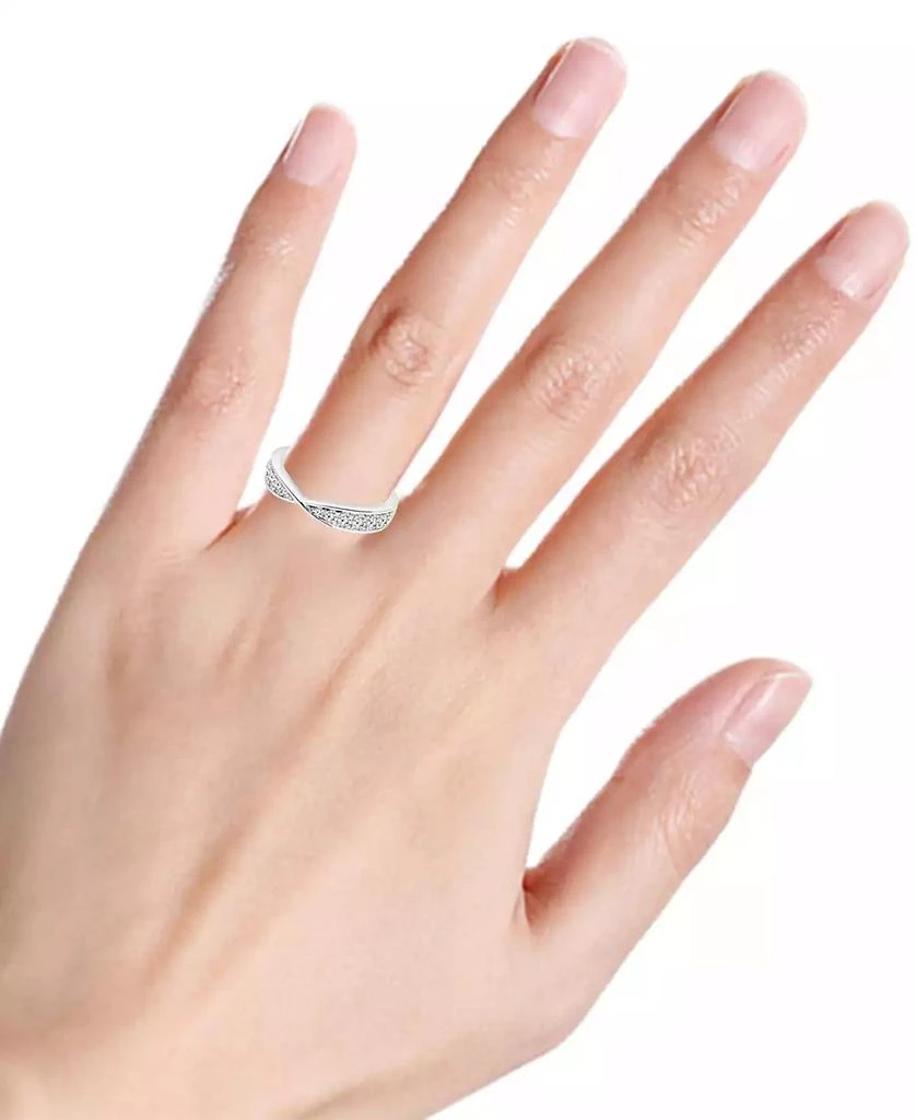 TruMiracle Diamond High-Polished Bowtie Contour Band (1/4 ct. t.w.) in 14K White Gold 2