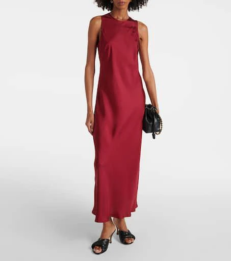 Asceno Valencia silk twill slip dress 2