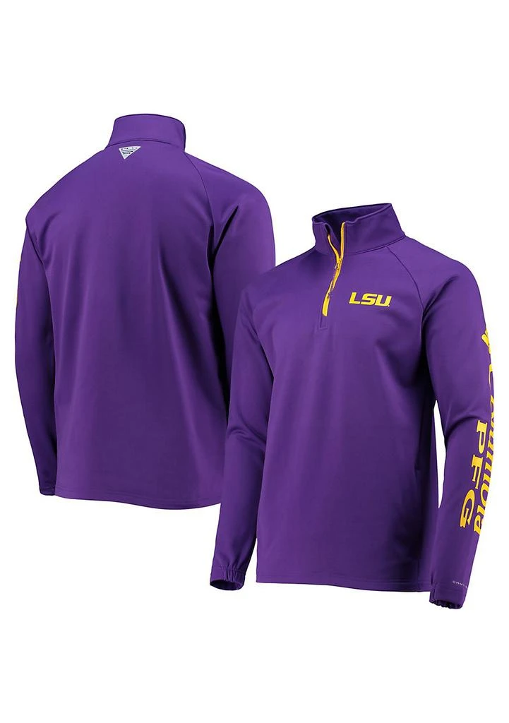 Columbia NCAA LSU Tigers Terminal Tackle Fleece Raglan Omni-Shade Quarter-Zip Jacket
