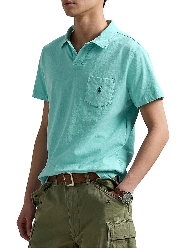Ralph Lauren Cotton-Linen Johnny Collar Polo Shirt 3