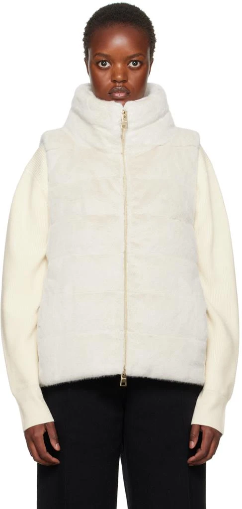 Herno Beige Lady Faux-Fur Down Vest 1
