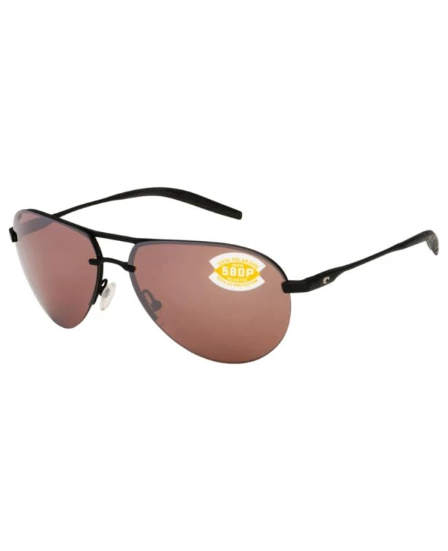 Costa Del Mar Costa Del Mar Helo Matte Black Aviator Metal Unisex Sunglasses HLO 11 OSCP 1