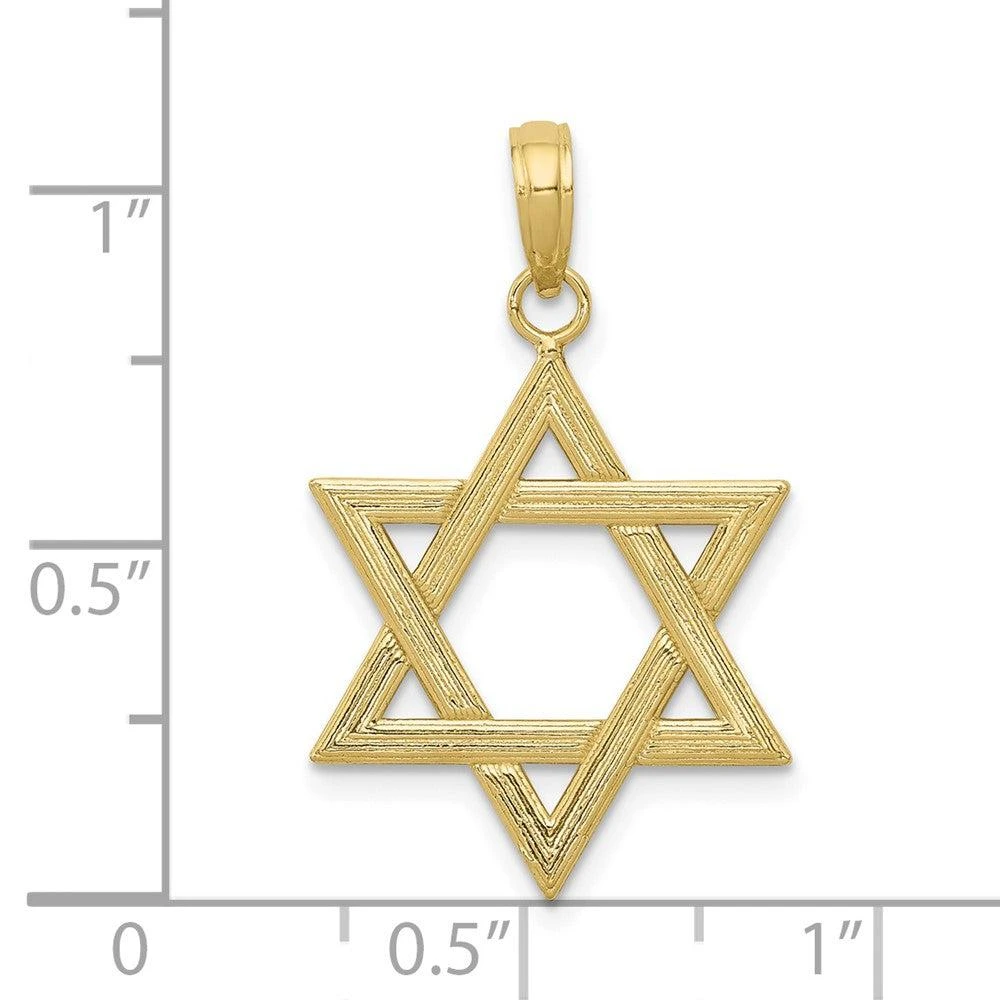 Diamond2Deal 10k Yellow Gold Polished Star of David Pendant 3