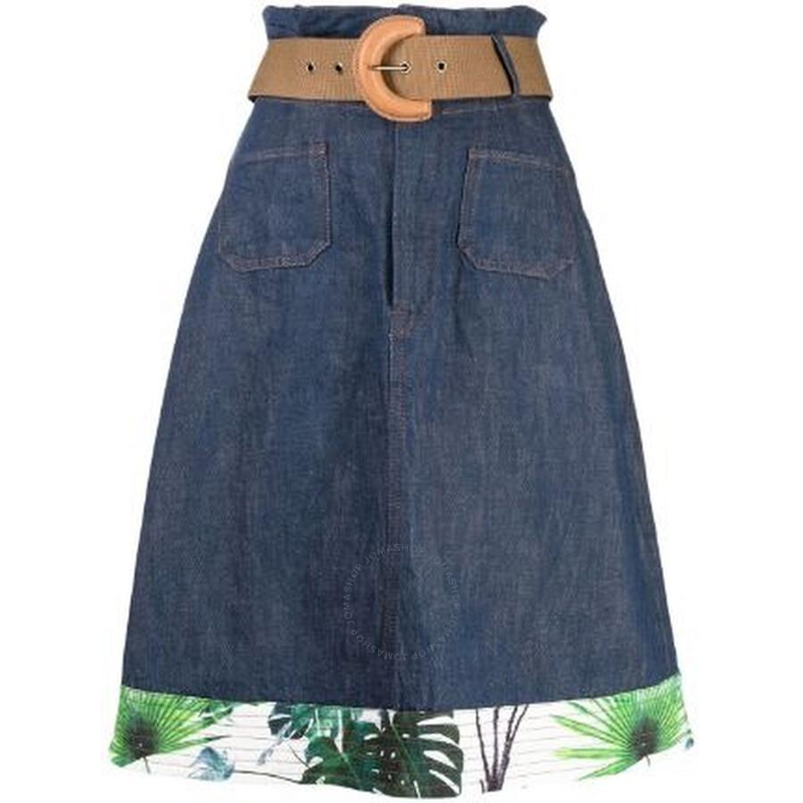 Kolor Ladies Blue Wide Flare Denim Jeans