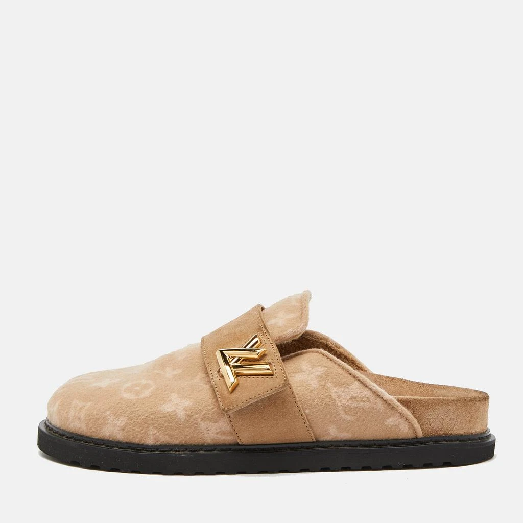 Louis Vuitton Louis Vuitton Beige Monogram Wool LV Cosy Flat Clogs Size 38 1