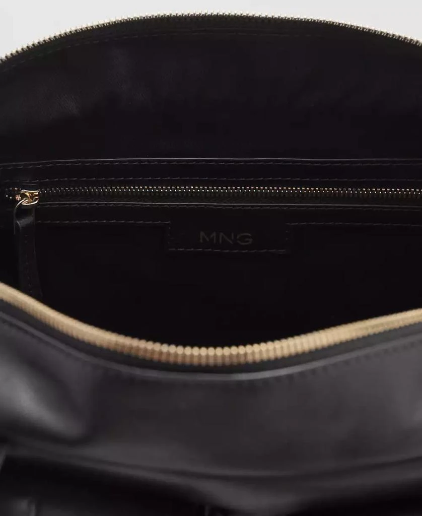 Mango Women's Pockets Detail Leather Handbag 5