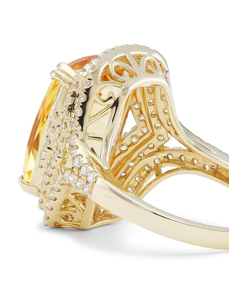 Saks Fifth Avenue Collection 14K Yellow Gold, Citrine & Diamond Cushion Ring 3