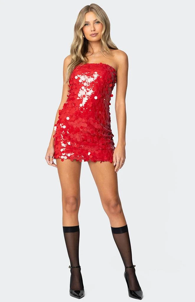 Edikted Samba Sequin Strapless Mini Dress 4