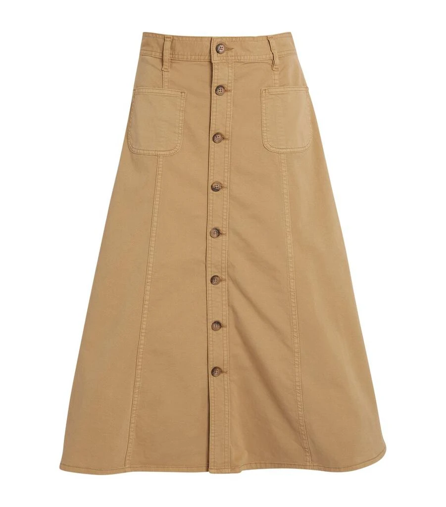 Ralph Lauren A-Line Button-Down Midi Skirt 1